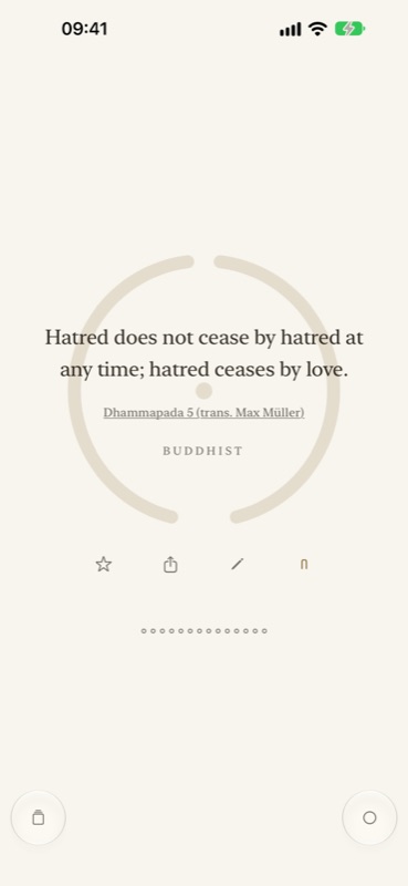 The same Today screen in the parchment palette, dark text on a pale ground.